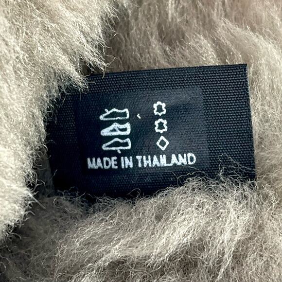 Ecco Women Taupe Winter Boot Size 5-5.5 Leather Shearling Lined Foldable Bootie - Picture 6 of 16